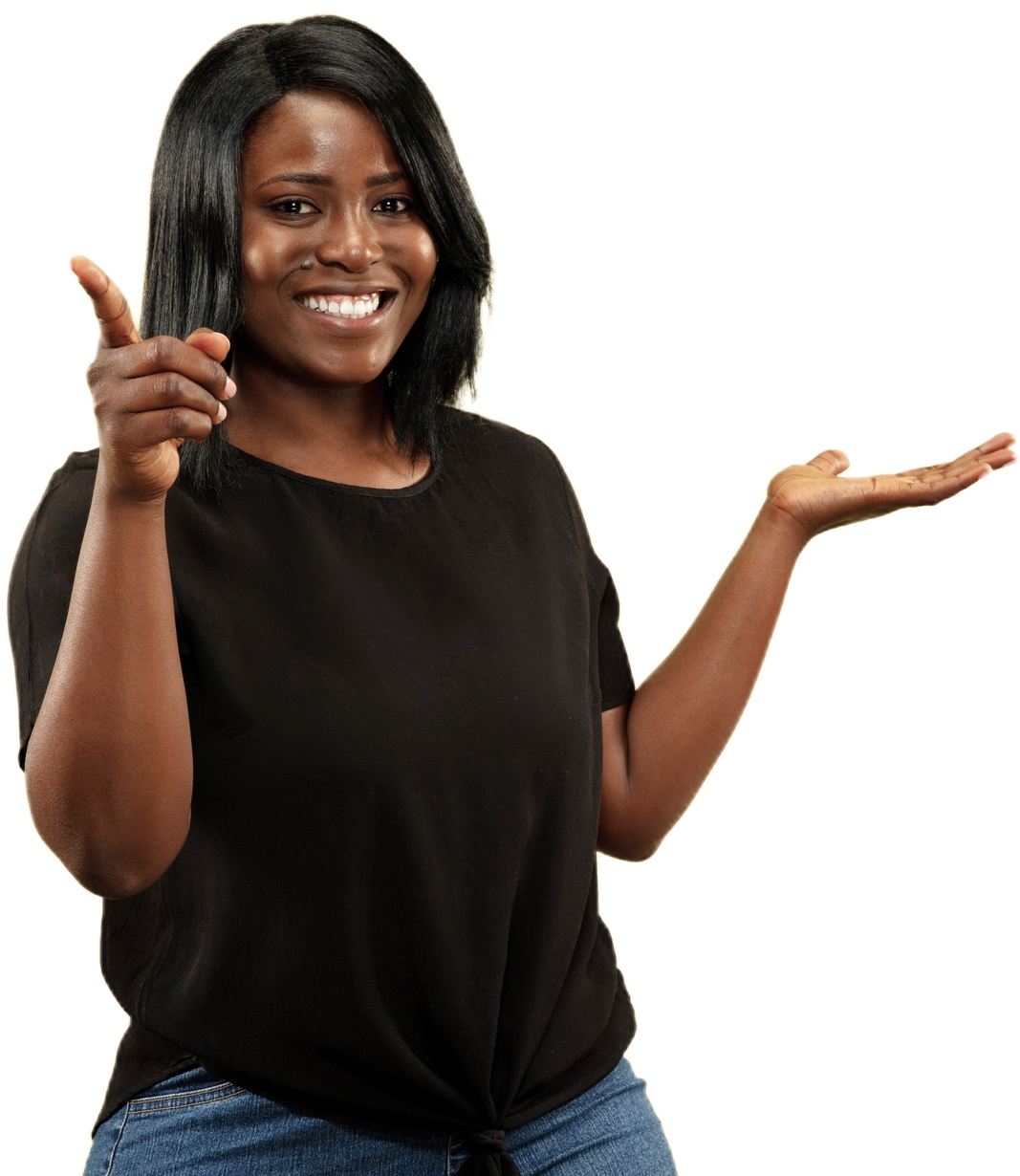 lady pointing at you